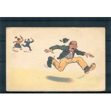 HUMORISTICA ESCAPANDOANTIGUA TARJETA POSTAL